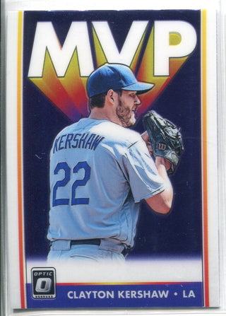 Clayton Kershaw 2019 Donruss Optic MVP Insert Card