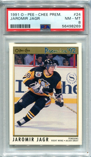 Jaromir Jagr 1991 O-PEE-CHEE- Premier #24 PSA NM-MT 8 Card