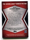 Johnny Bench 2013 Topps Rookie of The Year #ROYJB Pin Card