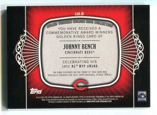 Johnny Bench 2012 Topps Gold Ring Collection #GARJB Card