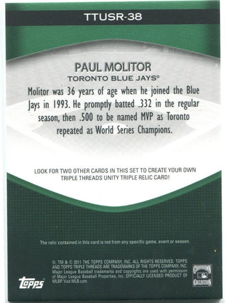 Paul Molitor Topps Triple Threads Jersey Card 13/18