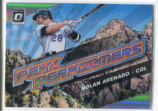 Nolan Arenado 2019 Donruss Optic Peak Performers Holo Prizm Card