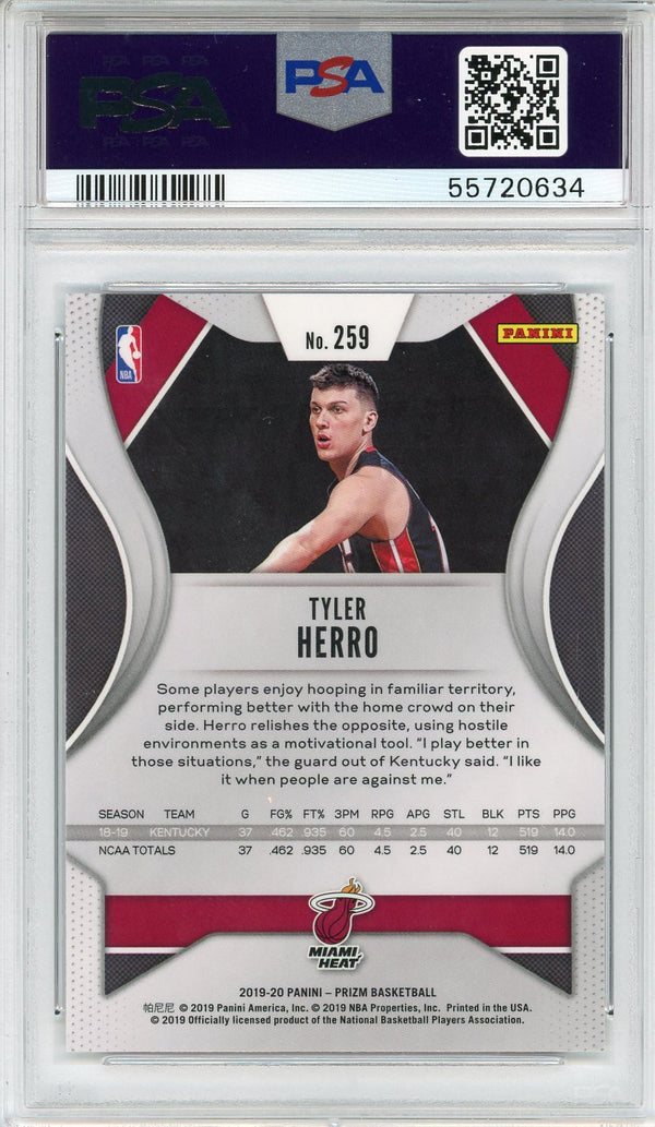 Tyler Herro 2019 Panini Prizm Rookie Card #259 (PSA)