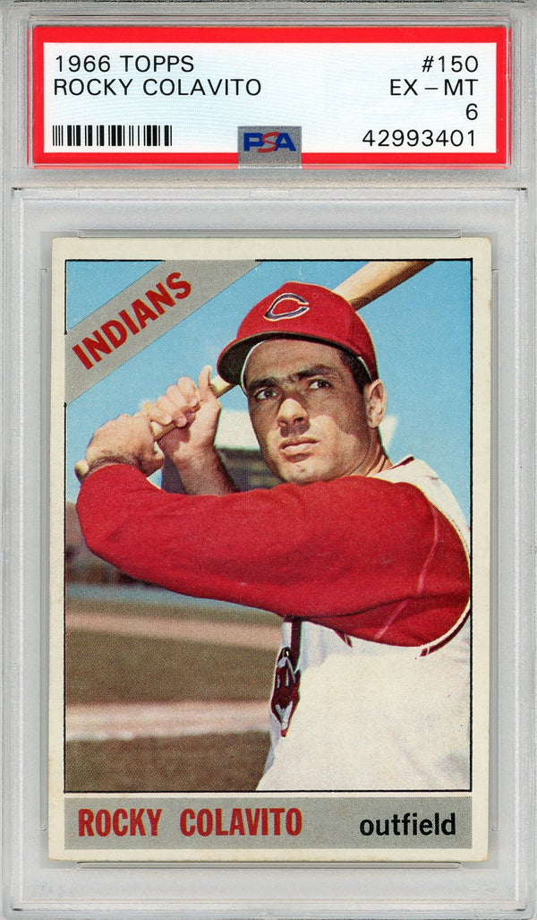 Rocky Colavito 1966 Topps Card #150 (PSA EX-MT 6)