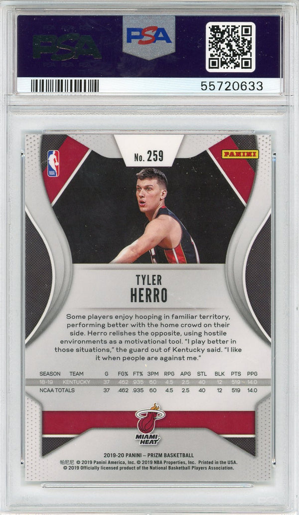 Tyler Herro 2019 Panini Prizm Rookie Card #259 (PSA)