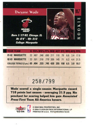 Dwyane Wade 2003-04 Fleer Patchworks #117 (258/799)