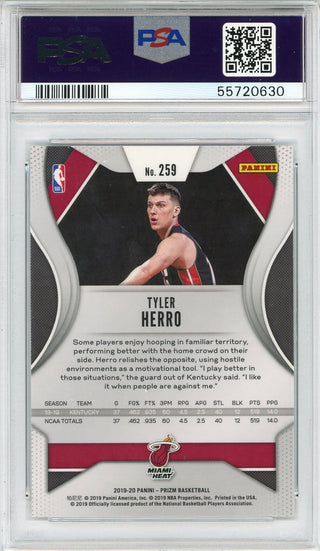 Tyler Herro 2019 Panini Prizm Rookie Card #259 (PSA)