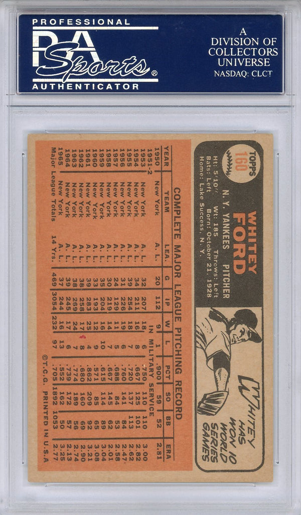 Whitey Ford 1966 Topps Card #160 (PSA EX 5)