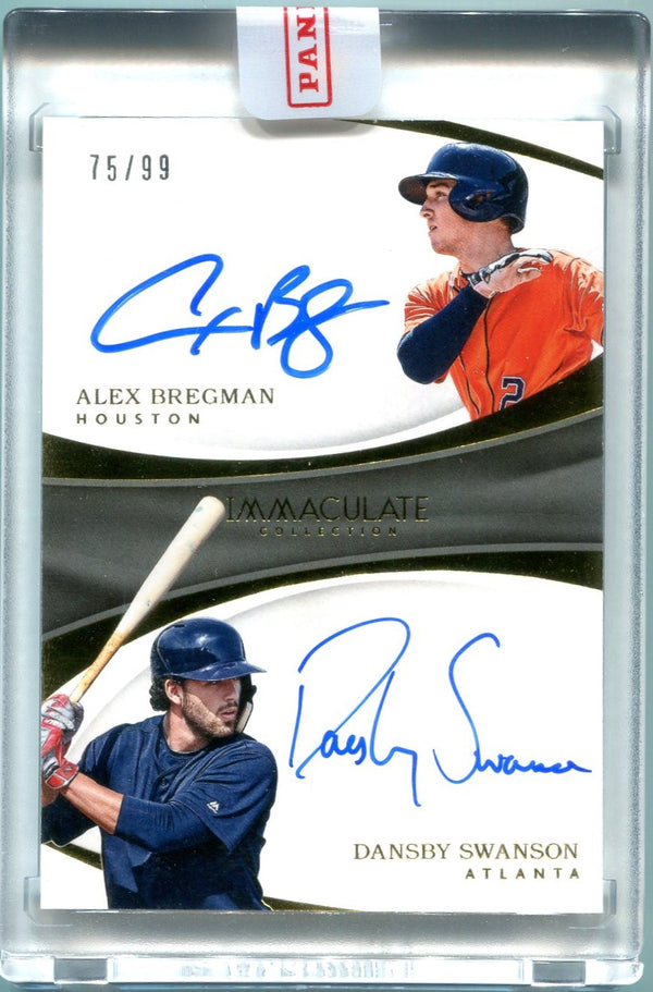 Alex Bregman Dansby Swanson 2017 Panini Immaculate Duel Auto 75/99