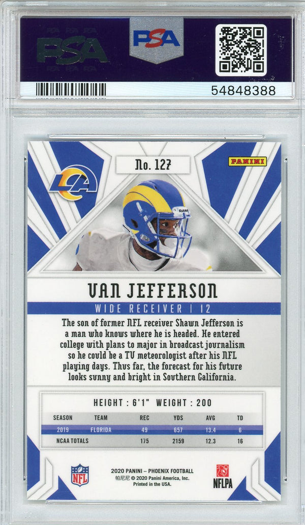 Van Jefferson 2020 Panini Phoenix Rookie Card #127 (PSA)