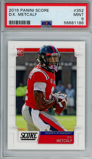 DK Metcalf 2019 Panini Score Grade 9 Card #352