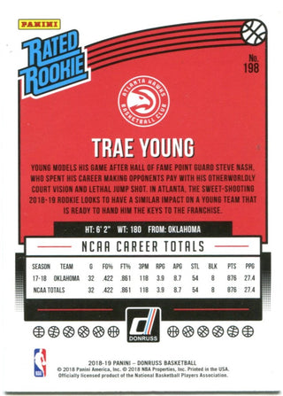 Trae Young 2018 Panini Donruss Rated Rookie Yellow Flood