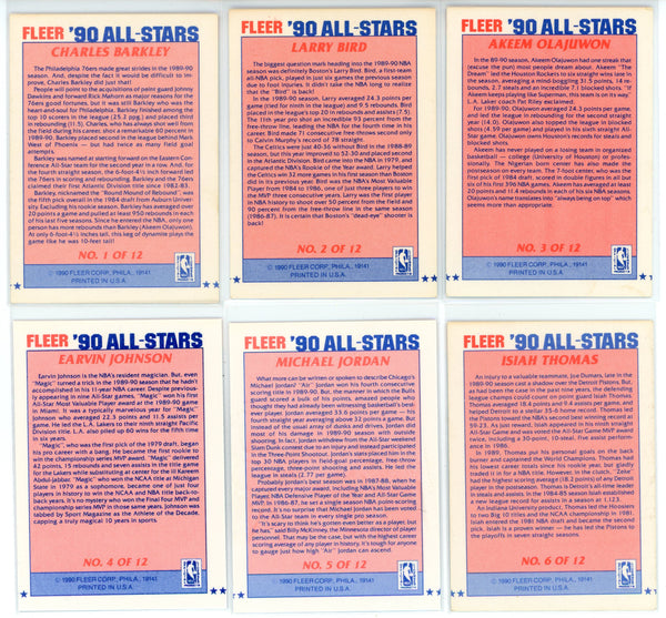 1990-91 Fleer All-Stars Sticker Set (1-12)