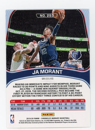 Ja Morant 2019 Panini Chronicles Marquee Green #253 RC