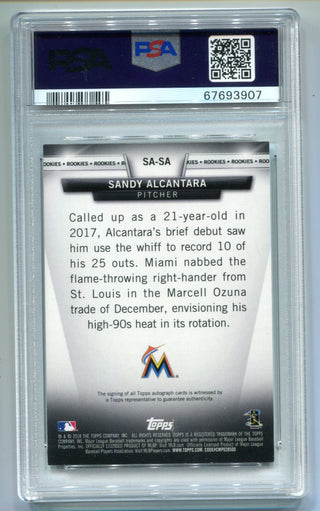 Sandy Alcantara 2018 Topps Salute Marlins #SA /25 (PSA) AUTH/AUTO 9 Card