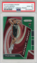 Tyler Herro 2019 Panini Prizm Instant Impact Green Prizm Rookie Card #1 (PSA)