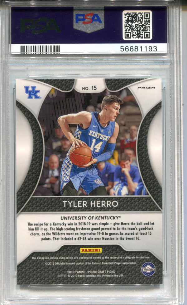 Tyler Herro 2019 Panini Prizm DP #15 Pink Pulsar Prizm #15 PSA 10 Card