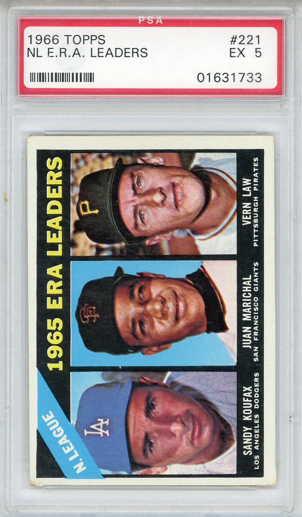 NL ERA Leaders 1966 Topps Card #221 (PSA EX 5)