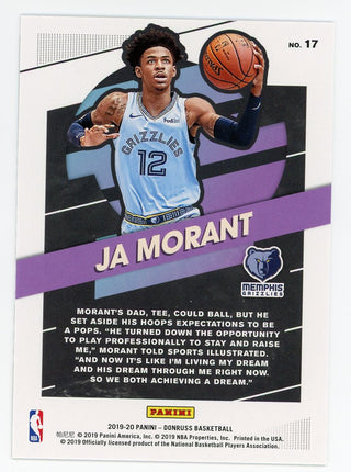 Ja Morant 2019 Panini Donruss #17 Great Expectations Card