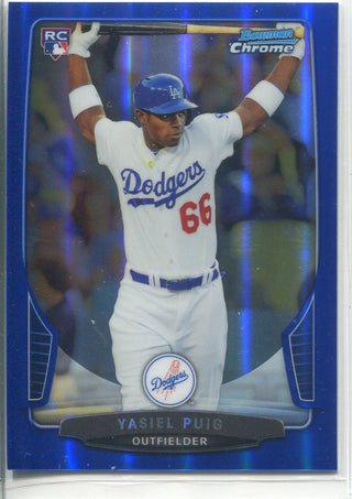 Yasiel Puig 2013 Bowman Chrome Blue Refractor Rookie Card 176/250