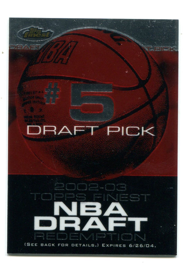 Dwyane Wade 2003 Topps Fines Draft Pick NBA Draft Redemption Card