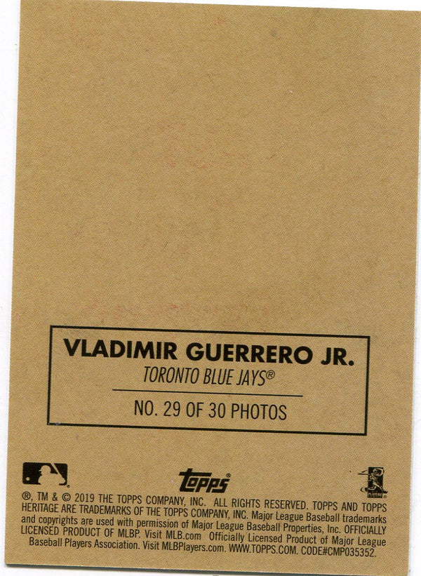 Vladimir Guerrero Jr. 2019 Topps Heritage Rookie Card #29