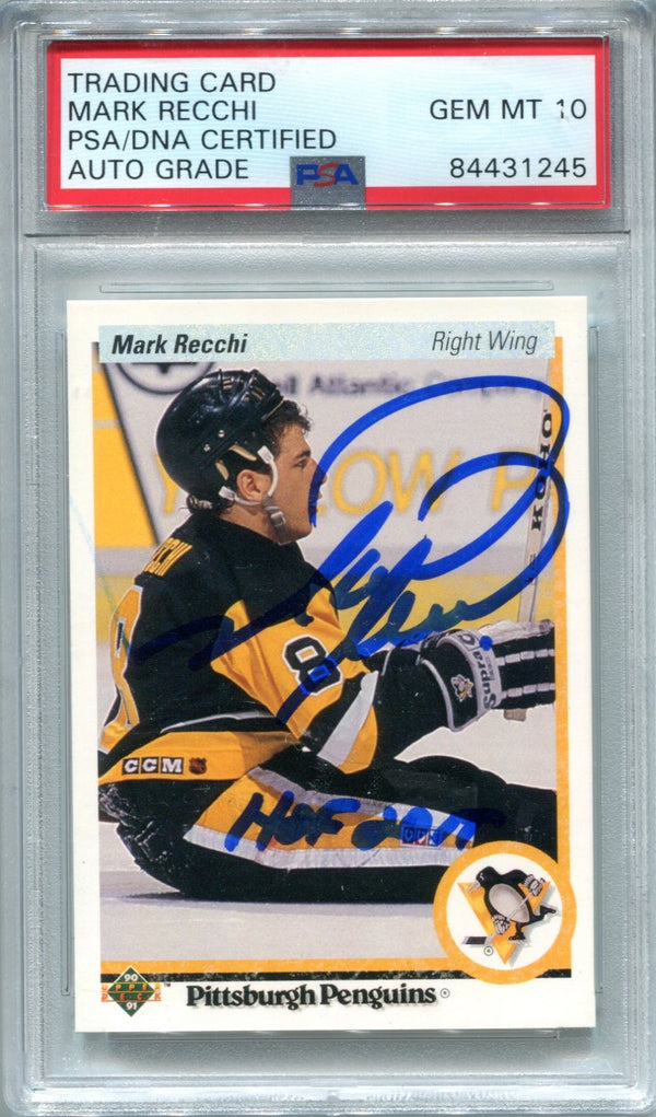 Mark Recchi 1990 Upper Deck "HOF 2017" #178 PSA Auto GEM MT 10 Card