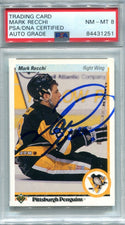 Mark Recchi 1990 Upper Deck #178 PSA Auto NM-MT 8 Card