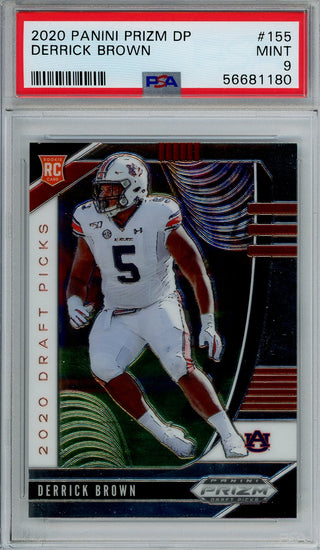 Derrick Brown 2020 Panini Prizm DP Grade 9 Card #155