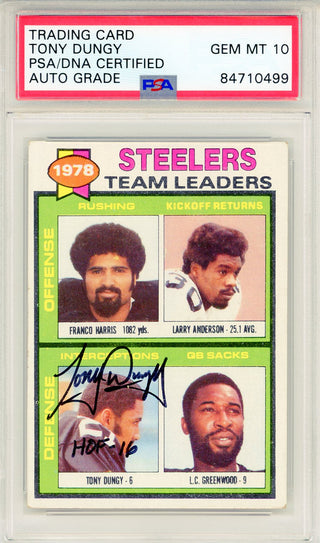 Tony Dungy "HOF 16" Autographed 1979 Topps Card #19 (PSA Auto GEM MT 10)