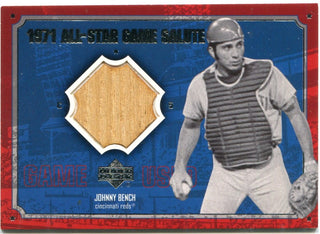 Johnny Bench 1971 All Star Game Salute Upper Deck Used Bat Card