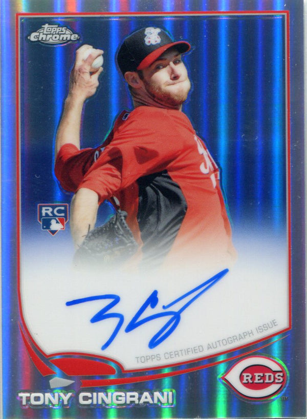 Tony Cingrani Autographed 2013 Topps Chrome Rookie Refractor Card