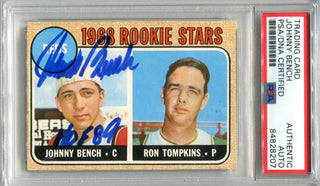 Johnny Bench/Ron Tompkins Topps 1968 Reds Rookie Stars #247 (PSA AUTHENTIC)