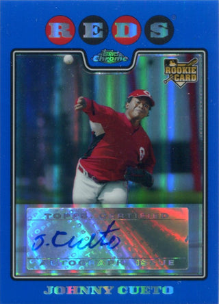 Johnny Cueto Autographed 2008 Topps Chrome Refractor Card