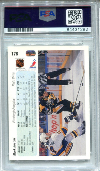 Mark Recchi 1990 Upper Deck #178 PSA Auto Mint 9 RC