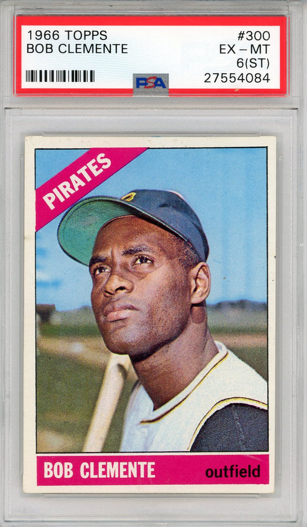 Roberto Clemente 1966 Topps Card #300 (PSA EX-MT 6 ST)