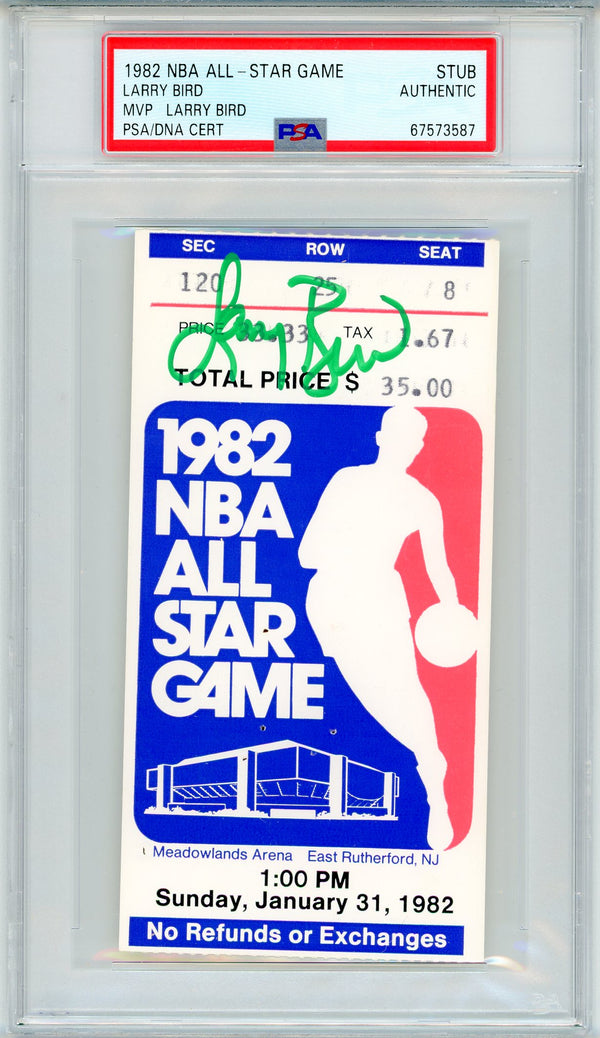 Larry Bird Autographed 1982 NBA All-Star Game Ticket Stub (PSA)