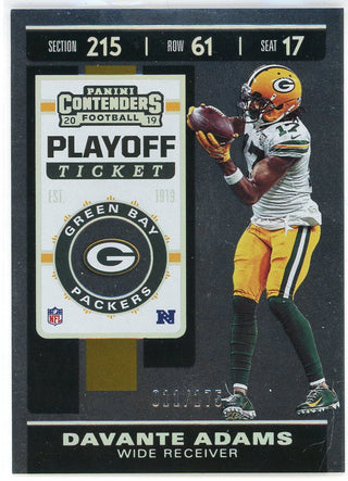 DaVante Adams 2019 Panini Contenders Silver Playoff Ticket Card #68