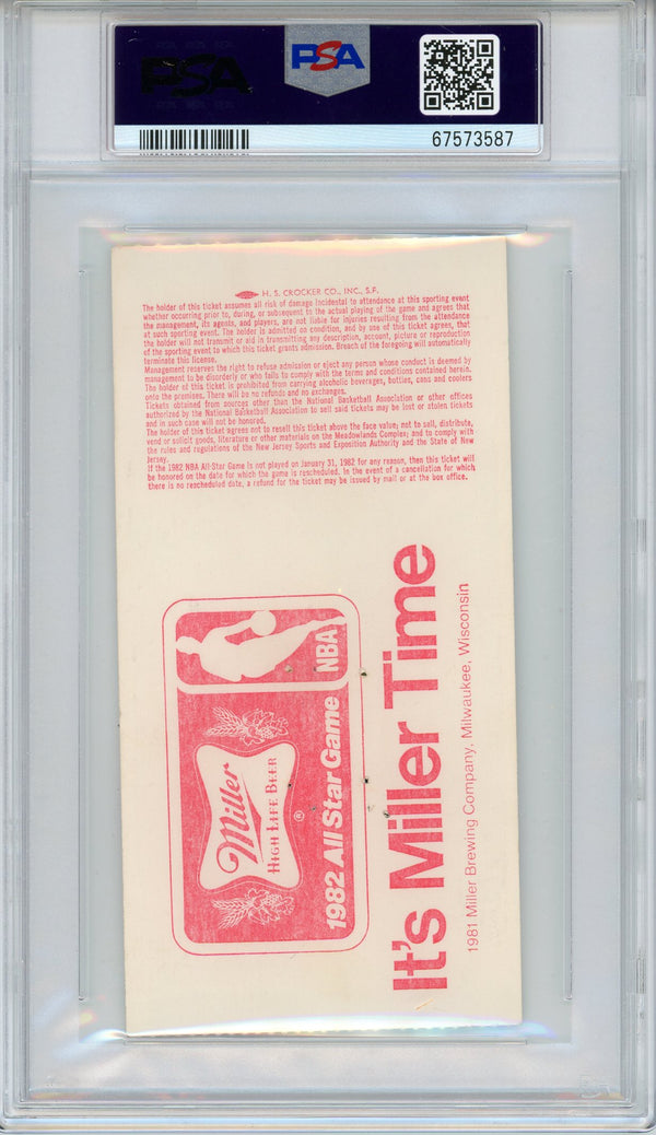 Larry Bird Autographed 1982 NBA All-Star Game Ticket Stub (PSA)