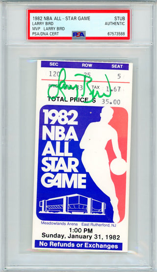 Larry Bird Autographed 1982 NBA All-Star Game Ticket Stub (PSA)