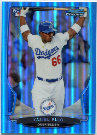 Yasiel Puig 2013 Bowman Chrome Blue Refractor Rookie Card