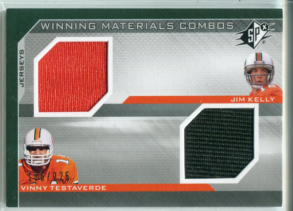 Jim Kelly & Vinny Testaverde 2013 Upper Deck SPx Jersey Card