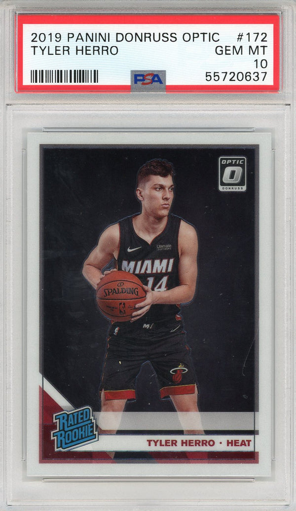 Tyler Herro 2019 Panini Donruss Opitc Rookie Card #172 (PSA)