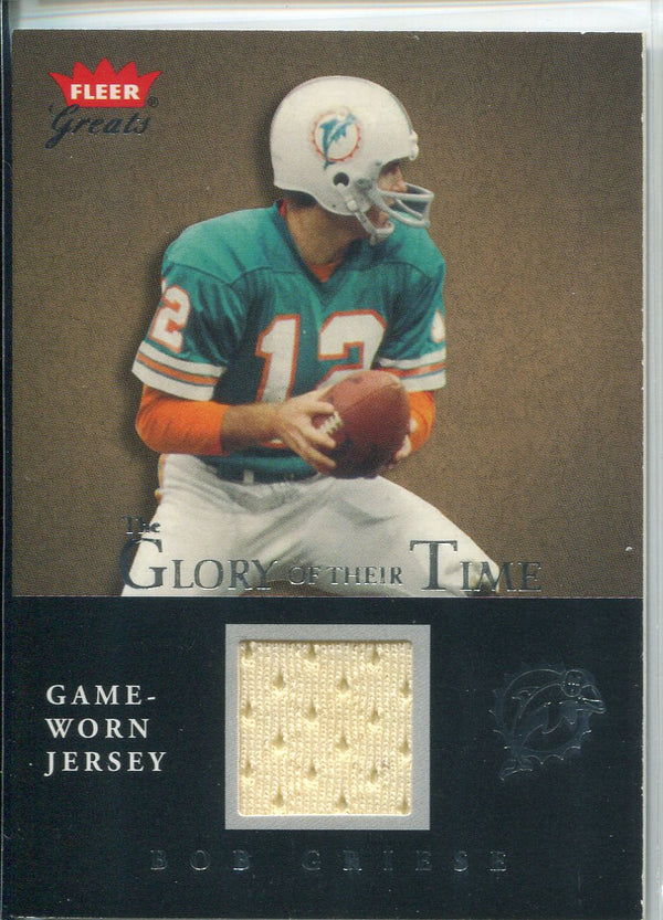 Bob Griese 2004 Fleer Greats Jersey Card