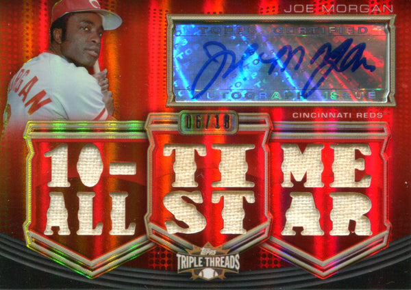 Joe Morgan Autographed Topps Triple Threads Card #6/18