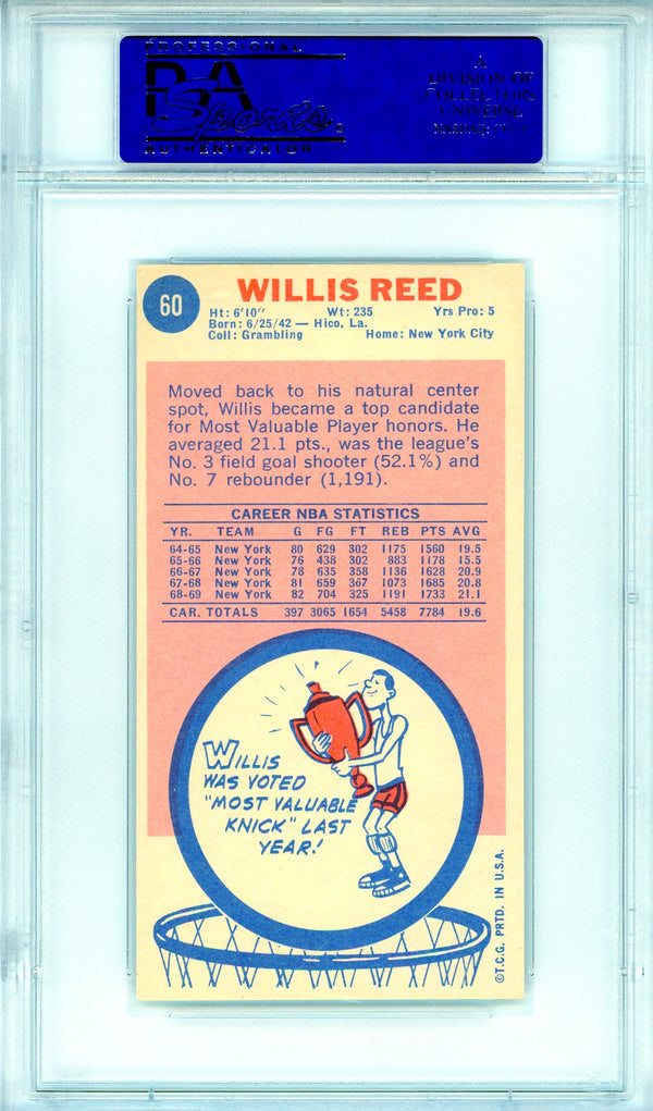 Willis Reed 1969 Topps Card #60 (PSA NM-MT 8)