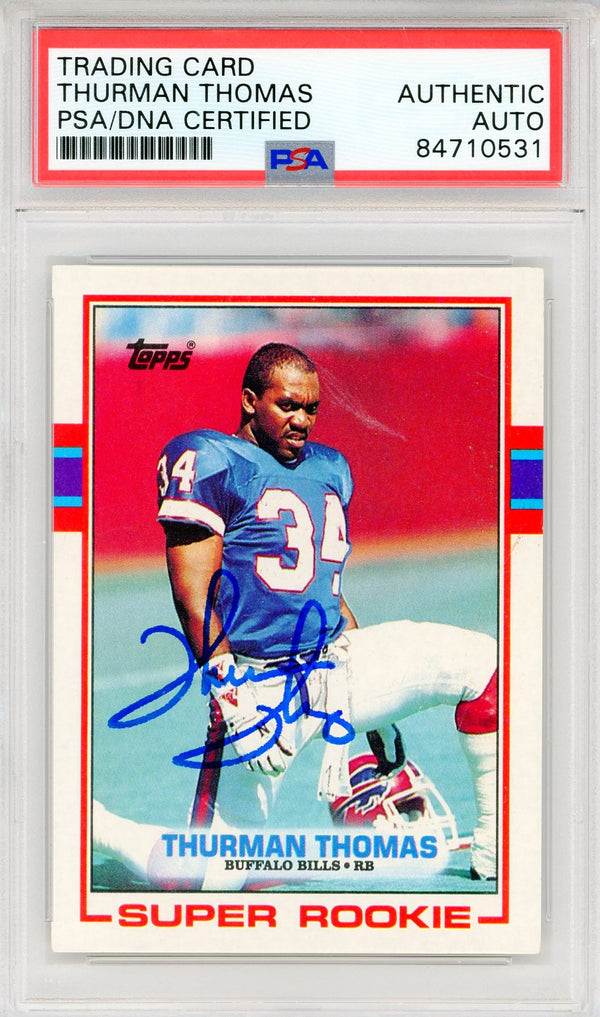 Thurman Thomas Autographed 1989 Topps Card #45 (PSA Auto)