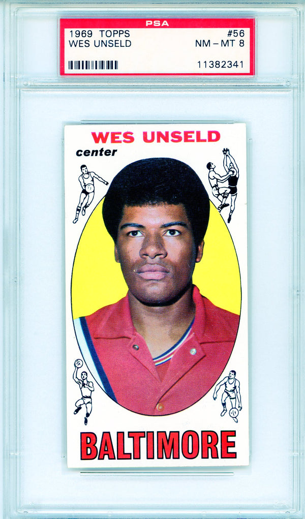 Wes Unseld 1969 Topps Card #56 (PSA NM-MT 8)