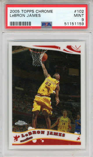 LeBron James 2005 Topps Chrome Card #102 (PSA)