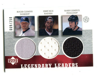 Clemons/Rice/Lemieux 2003 Upper Deck Legendary Cuts #RCJRMLL Card /250